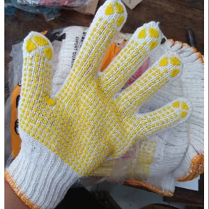Sarung Tangan Safety Kain Katun Bintik Doting Putih Surabaya